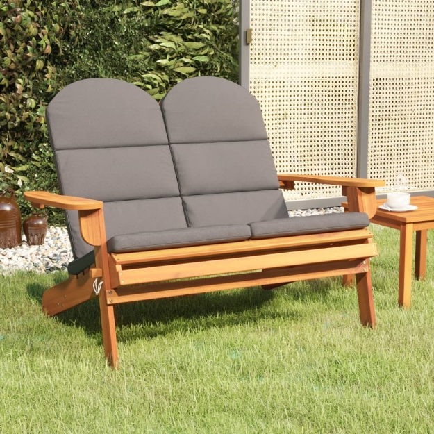 Panchina Giardino Adirondack Cuscini 126 cm Massello di Acacia