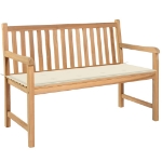 Panca da Giardino con Cuscino Crema 120 cm Massello di Teak