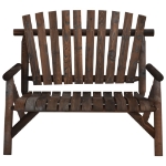 Panca Giardino 2 Posti 119x85x98cm Legno Massello Abete Rosso