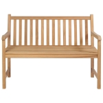 Panca da Giardino con Cuscino Azzurro 120 cm Massello di Teak