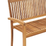 Panchina da Giardino Impilabile e Cuscino 128,5cm Teak Massello