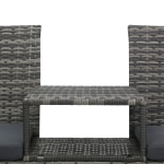 Divano da Giardino 2 Posti con Tavolino in Polyrattan Antracite