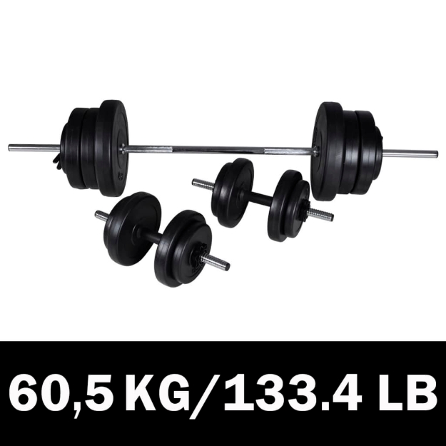 Set Bilanciere e 2 Manubri 60,5 kg