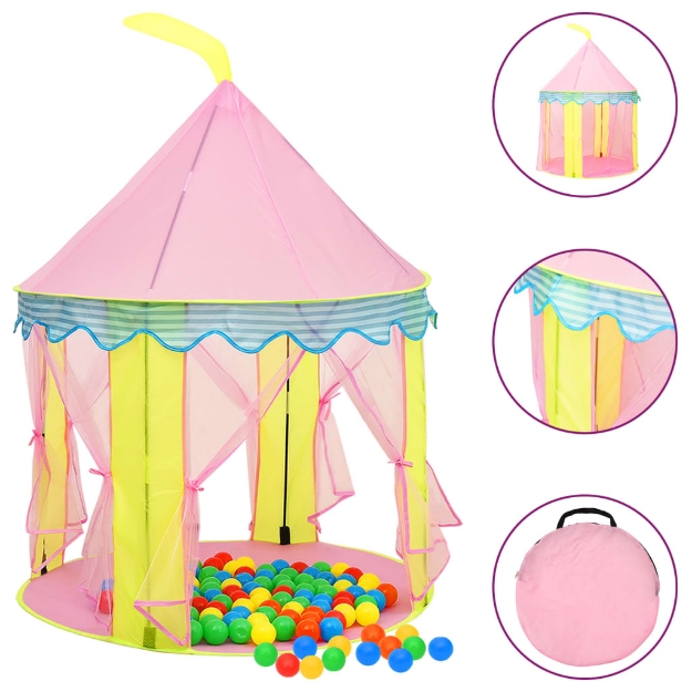 MiCasa Italia. Tenda da Gioco per Bambini Rosa con 250 Palline 100x100x127  cm