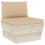 Cuscini per Divani su Pallet 2 pz Beige in Tessuto