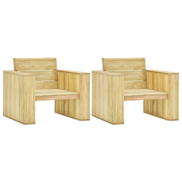 Sedie da Giardino 2 pz 89x76x76 cm in Legno di Pino Impregnato