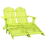 Sedia 2 Posti Adirondack con Ottomana in Abete Massello Verde