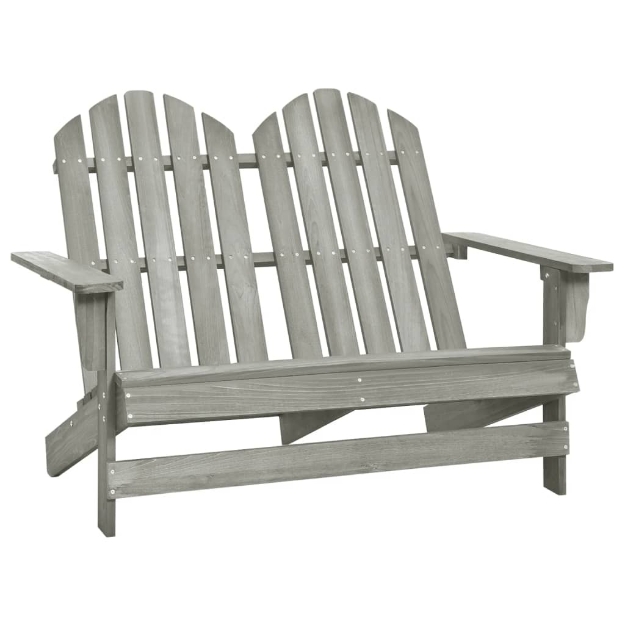 Sedia 2 Posti da Giardino Adirondack in Abete Massello Grigio