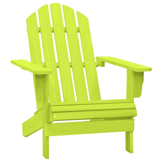 Sedia da Giardino Adirondack in Legno Massello di Abete Verde