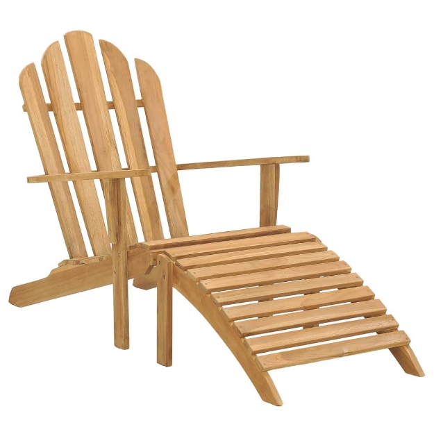 Sedia Adirondack con Poggiapiedi in Legno Massello di Teak