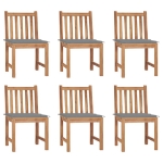 Sedie da Giardino 6 pz con Cuscini in Legno Massello di Teak