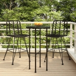 Sgabelli da Bar 2 pz Neri 45x56x103,5 cm Rattan PE e Acciaio