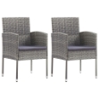 Sedie da Giardino 2 pz Antracite in Polyrattan