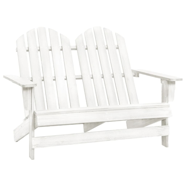 Sedia 2 Posti da Giardino Adirondack in Abete Massello Bianco