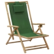 Sedia Reclinabile Relax Verde in Bambù e Tessuto