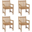 Sedie da Esterni 4 pz in Legno Massello di Teak