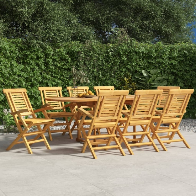 Sedie da Giardino Pieghevoli 8pz 56x63x90cm Legno Massello Teak