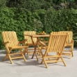Sedie da Giardino Pieghevoli 4pz 61x67x90cm Legno Massello Teak