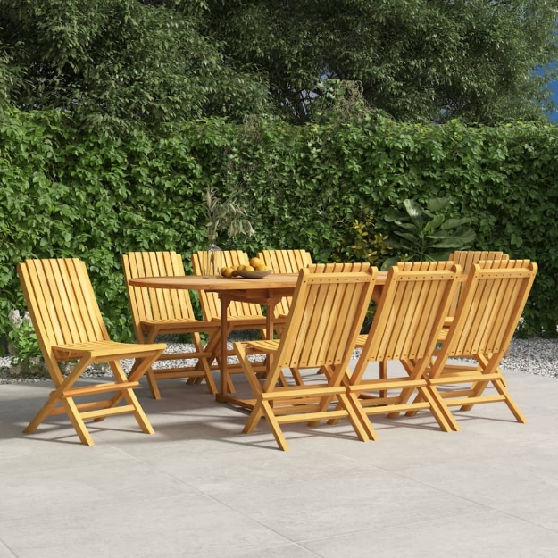 Sedie da Giardino Pieghevoli 8pz 47x47x89cm Legno Massello Teak