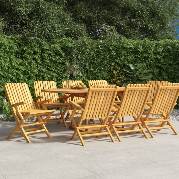 Sedie da Giardino Pieghevoli 8pz 61x67x90cm Legno Massello Teak