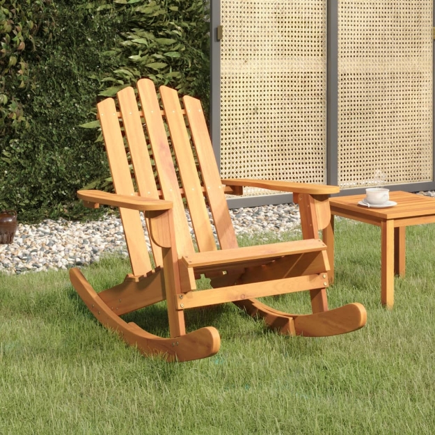 Sedia a Dondolo Adirondack in Legno Massello di Acacia