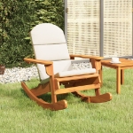 Sedia a Dondolo Adirondack con Cuscini Legno Massello di Acacia