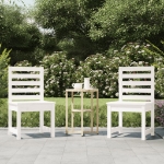 Sedie da Giardino 2pz Bianco 40,5x48x91,5cm Legno Massello Pino
