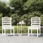 Sedie da Giardino 2pz Bianco 40,5x48x91,5cm Legno Massello Pino