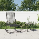 Sedia a Dondolo da Giardino Nera 59x79,5x104 cm Rattan PVC