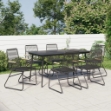 Set da Pranzo da Giardino 7 pz Nero in Rattan PVC