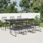 Set da Pranzo da Giardino 7 pz Nero in Rattan PVC