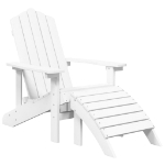 Sedia da Giardino Adirondack con Poggiapiedi Bianca HDPE