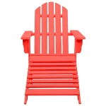 Sedia Giardino Adirondack con Ottomana Massello di Abete Rossa