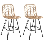 Sgabelli da Bar 2 pz 45x56x103,5 cm Rattan PE e Acciaio