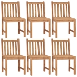 Sedie da Giardino 6 pz con Cuscini in Legno Massello di Teak