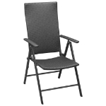 Sedie da Giardino 4 pz in Polyrattan Nero