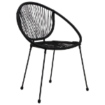 Sedie da Giardino 2 pz in Rattan PVC Nero