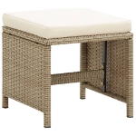 Sgabelli da Giardino 2 pz con Cuscini in Polyrattan Beige