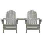 Sedie da Giardino Adirondack con Tavolino Legno Abete Grigio