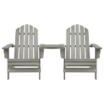 Sedie da Giardino Adirondack con Tavolino Legno Abete Grigio