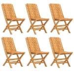 Sedie da Giardino Pieghevoli 6pz 47x47x89cm Legno Massello Teak