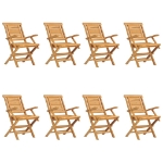 Sedie da Giardino Pieghevoli 8pz 56x63x90cm Legno Massello Teak