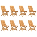 Sedie da Giardino Pieghevoli 8pz 47x47x89cm Legno Massello Teak