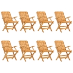 Sedie da Giardino Pieghevoli 8pz 61x67x90cm Legno Massello Teak