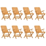 Sedie da Giardino Pieghevoli 8pz 61x67x90cm Legno Massello Teak