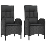 Sedie da Giardino 2 pz in Polyrattan Nero