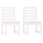 Sedie da Giardino 2pz Bianco 40,5x48x91,5cm Legno Massello Pino