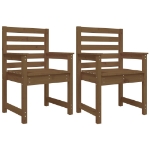 Sedie da Giardino 2pz Miele 60x48x91 cm Legno Massello di Pino