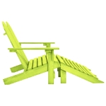 Sedia 2 Posti Adirondack con Ottomana in Abete Massello Verde