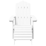 Sedia da Giardino Adirondack con Poggiapiedi Bianca HDPE